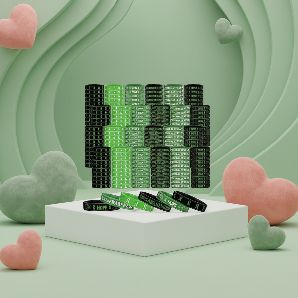 Bracelets caoutchouc Ruban Vert