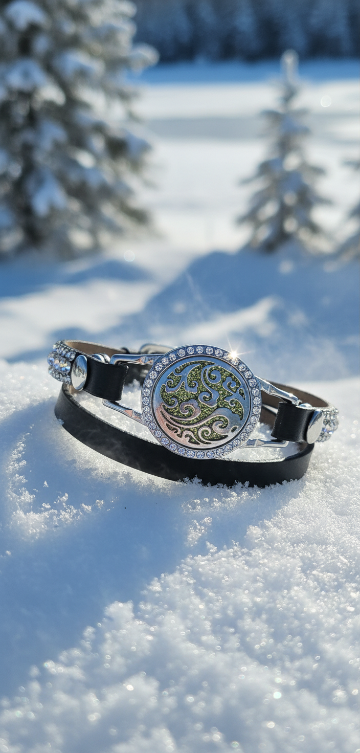 Bracelet Cuire Noir Vent