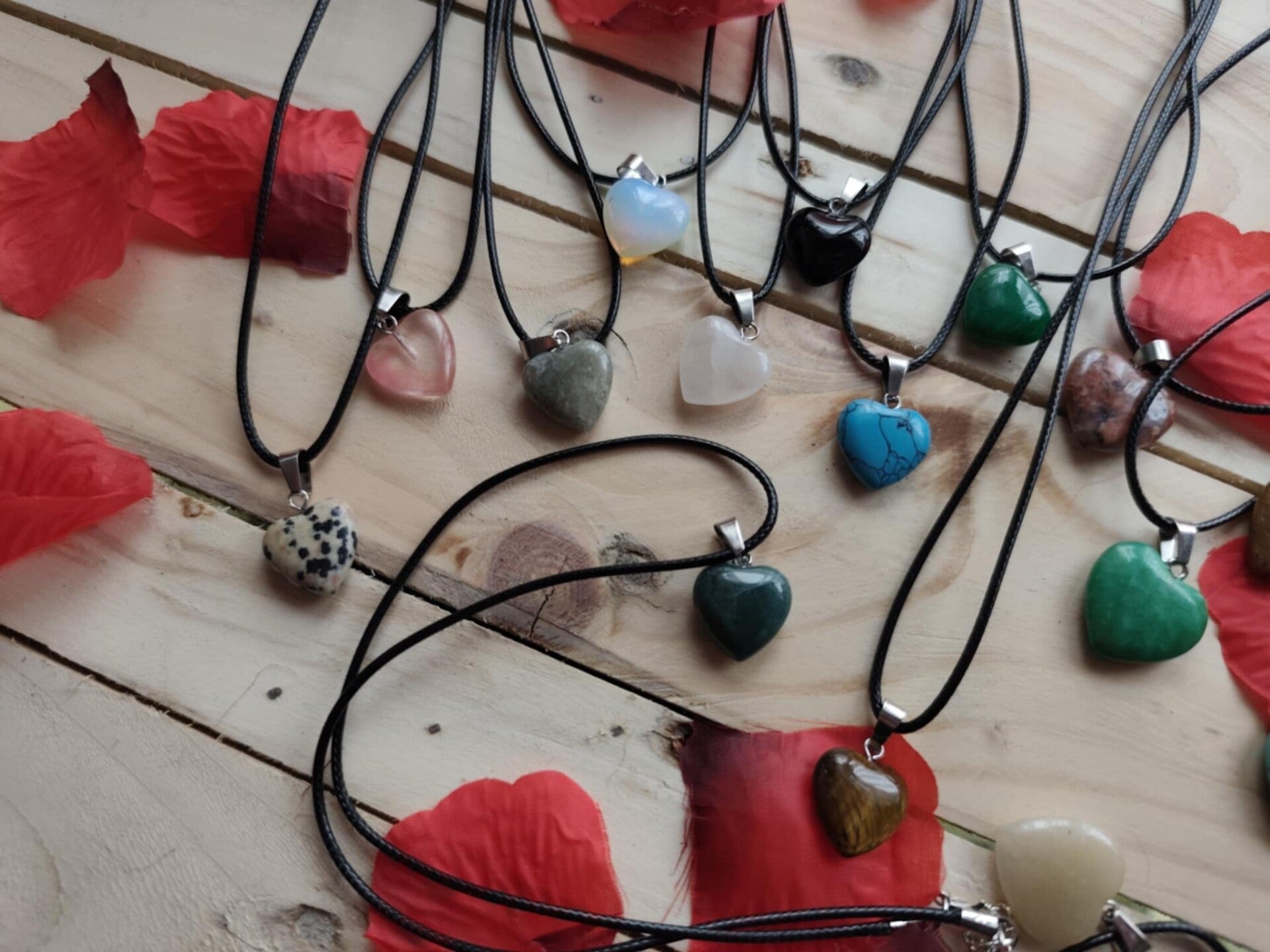 pendentif coeur en pierre 15mm