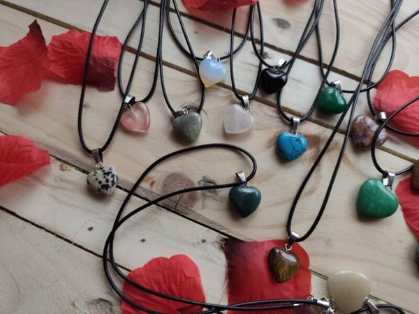 pendentif coeur en pierre 15mm