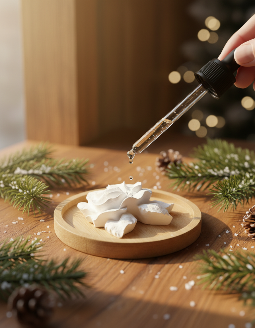 Fleur en plâtre avec plateau en Bois