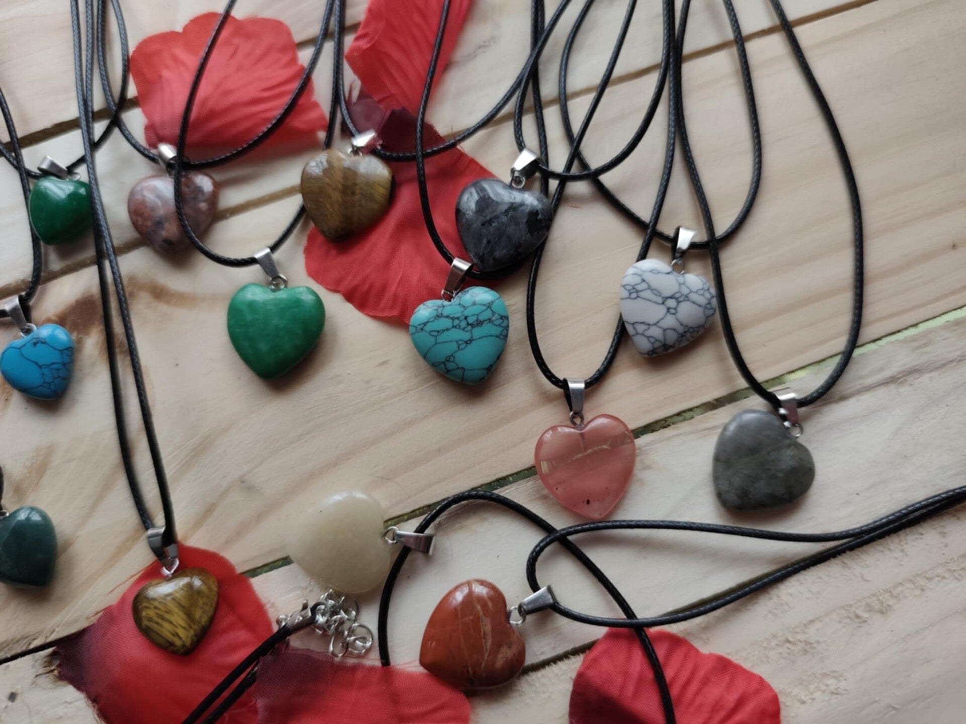 Pendentif coeur en pierre 20mm