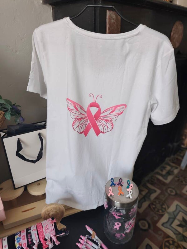 T-shirt papillon rose XL