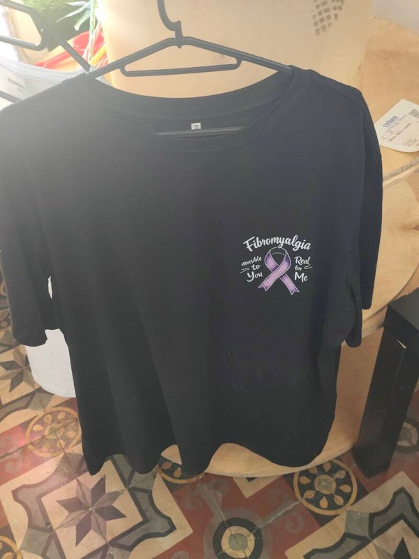 T-shirt XL noir fibromyalgie recto verso