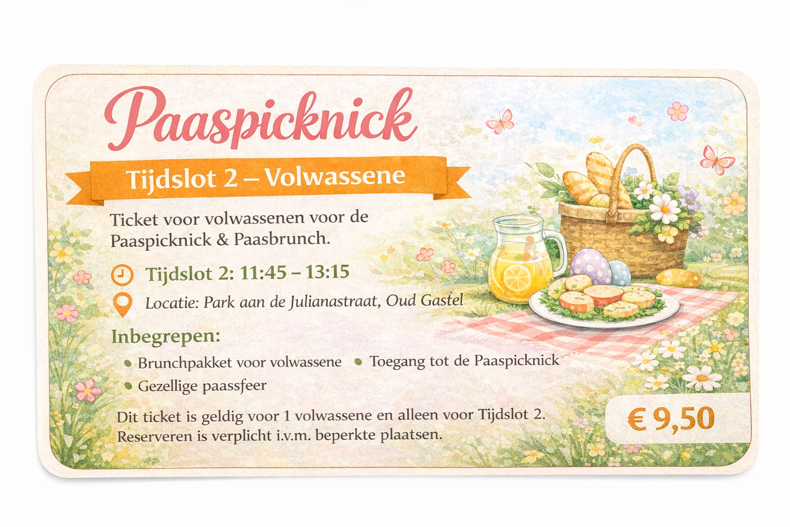 Paasbrunch – Tijdslot 2 – Volwassene