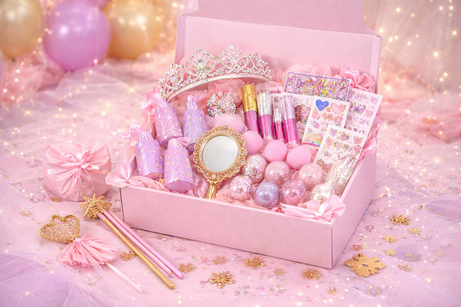 ✨ Een magisch feest in één doos Voor kleine prinsessen die willen stralen 💖