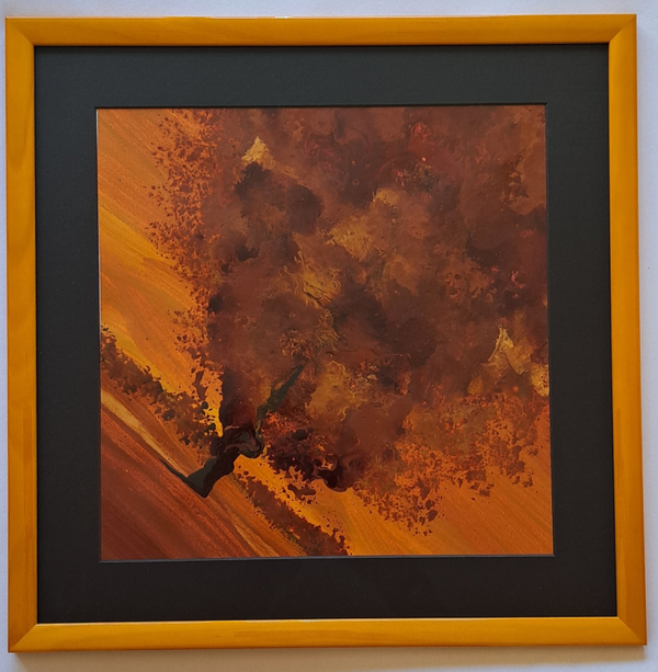 Die ene boom: gele lijst, bruine boom