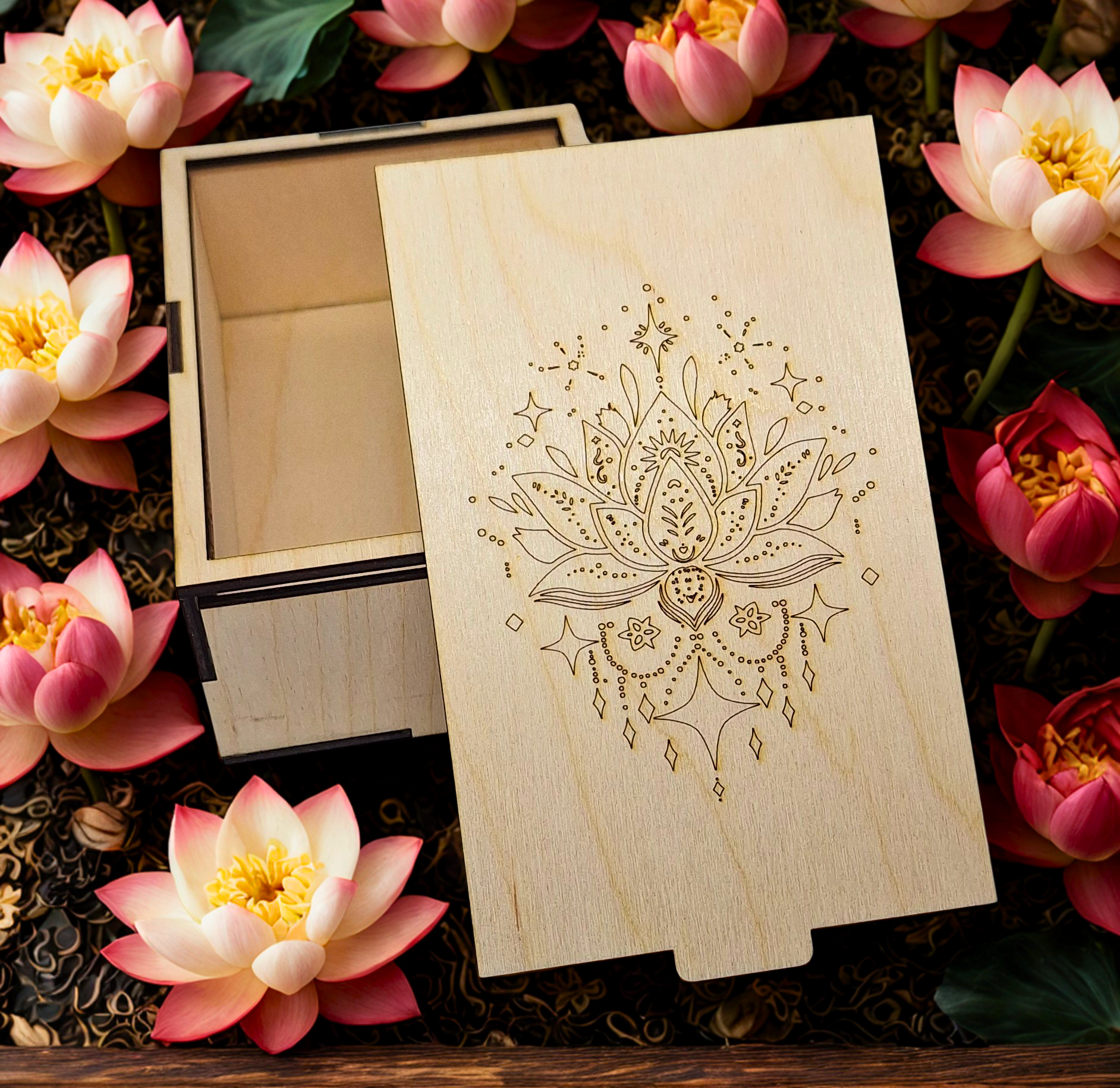 Doosje met lotusbloem