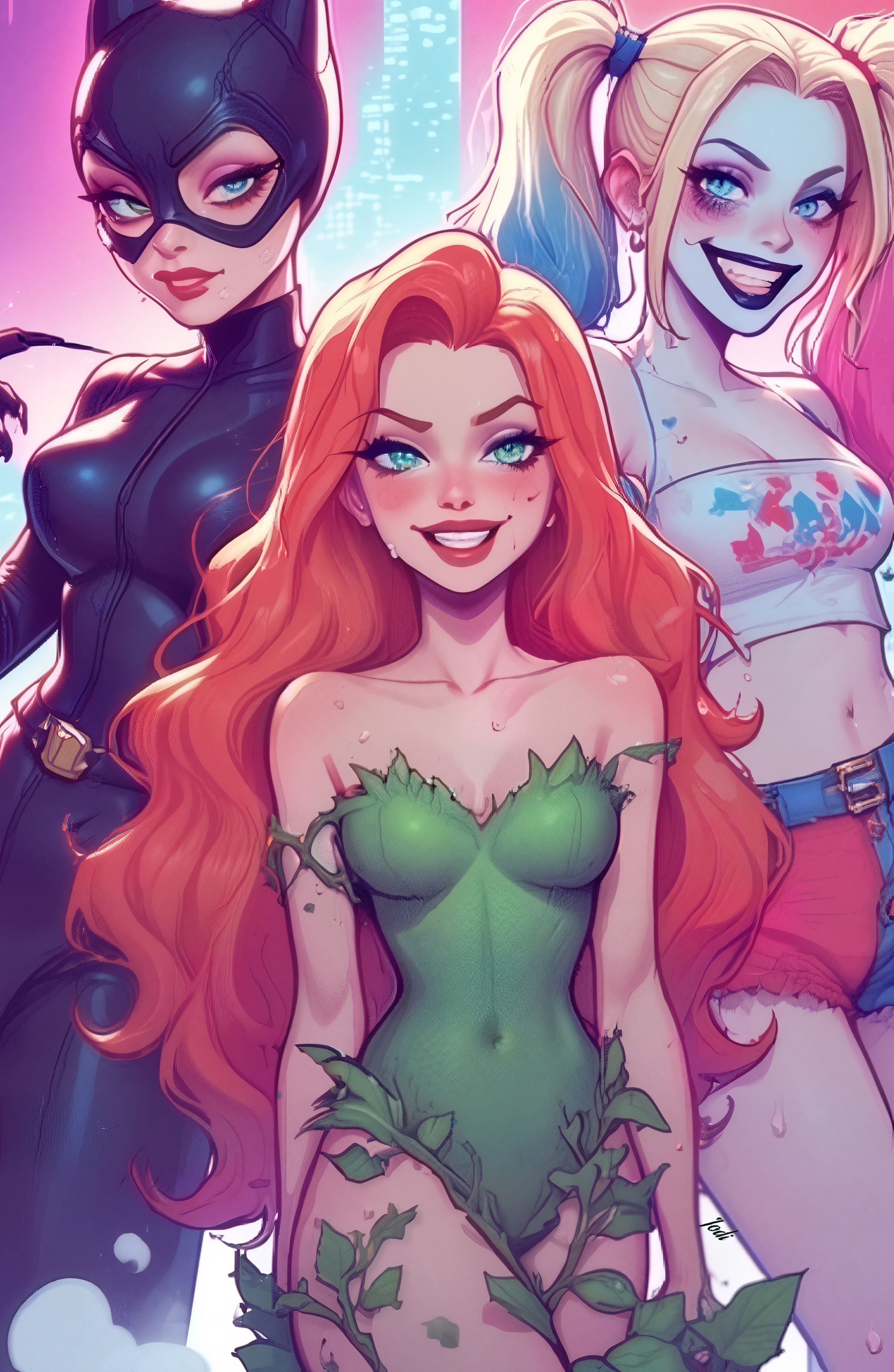 Catwoman, Harley, Ivy