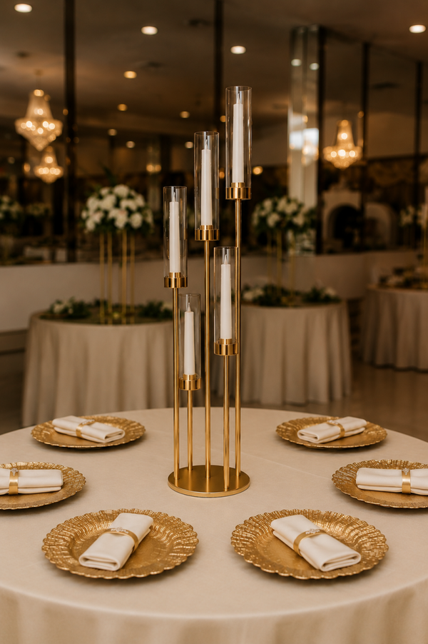 Gold Flame Candelabra