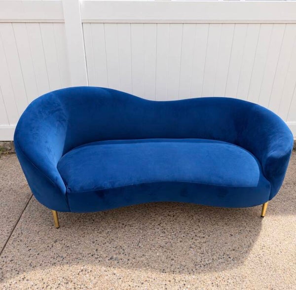 Blue Velvet Sofa