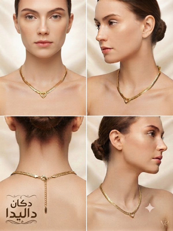 ✨ Golden Heart necklace💛(400)LE