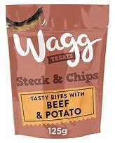 Wagg Treats Steak & Chips 125g x 7. (C-WAGG10)