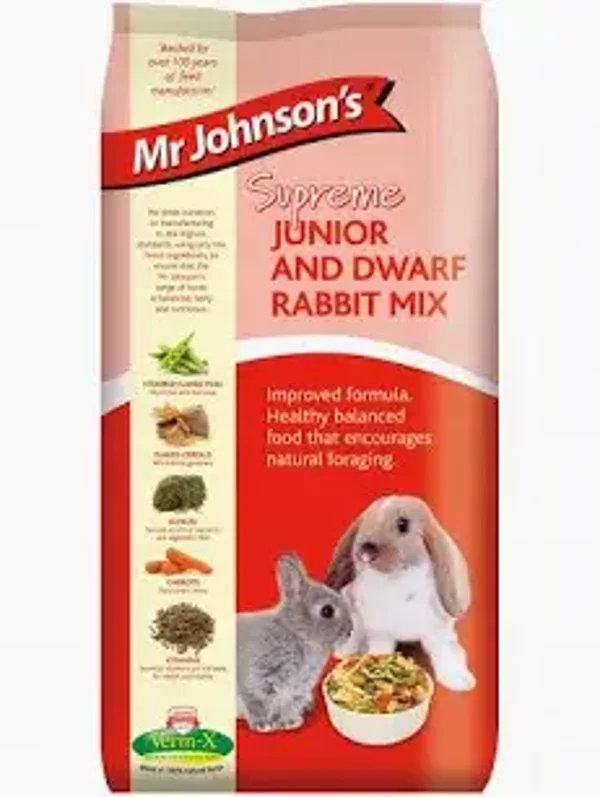 Mr Johnsons Supreme Junior & Dwarf Rabbit Mix 15KG. (C-W24)