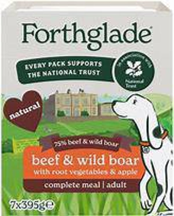 Forthglade Gourmet Beef & Wild Boar 395g x 7. (C-MENU22)