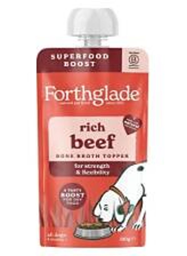 Forthglade Succulent Beef Bone Broth Topper 180g x 6. (C-MENU61)