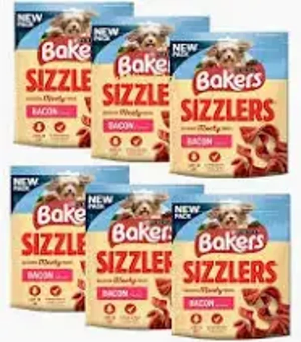 Bakers Sizzlers Dog Treats 90g x 6. (C-BAK9)