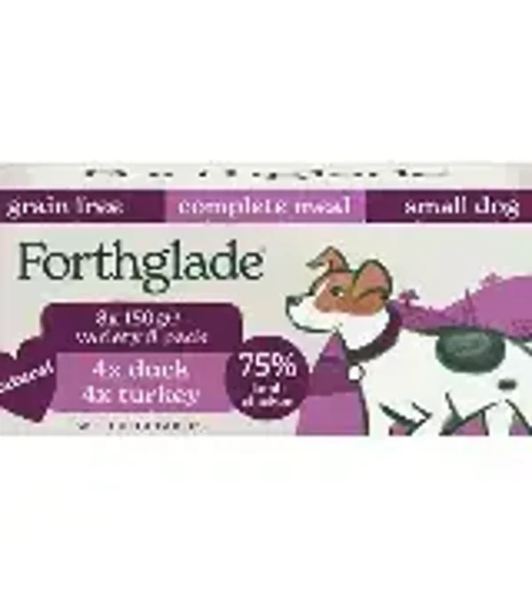 Forthglade Complete Adult Grain Free Small Dog Duck & Turkey Multipack, 150g x 8. (C-MENU25)