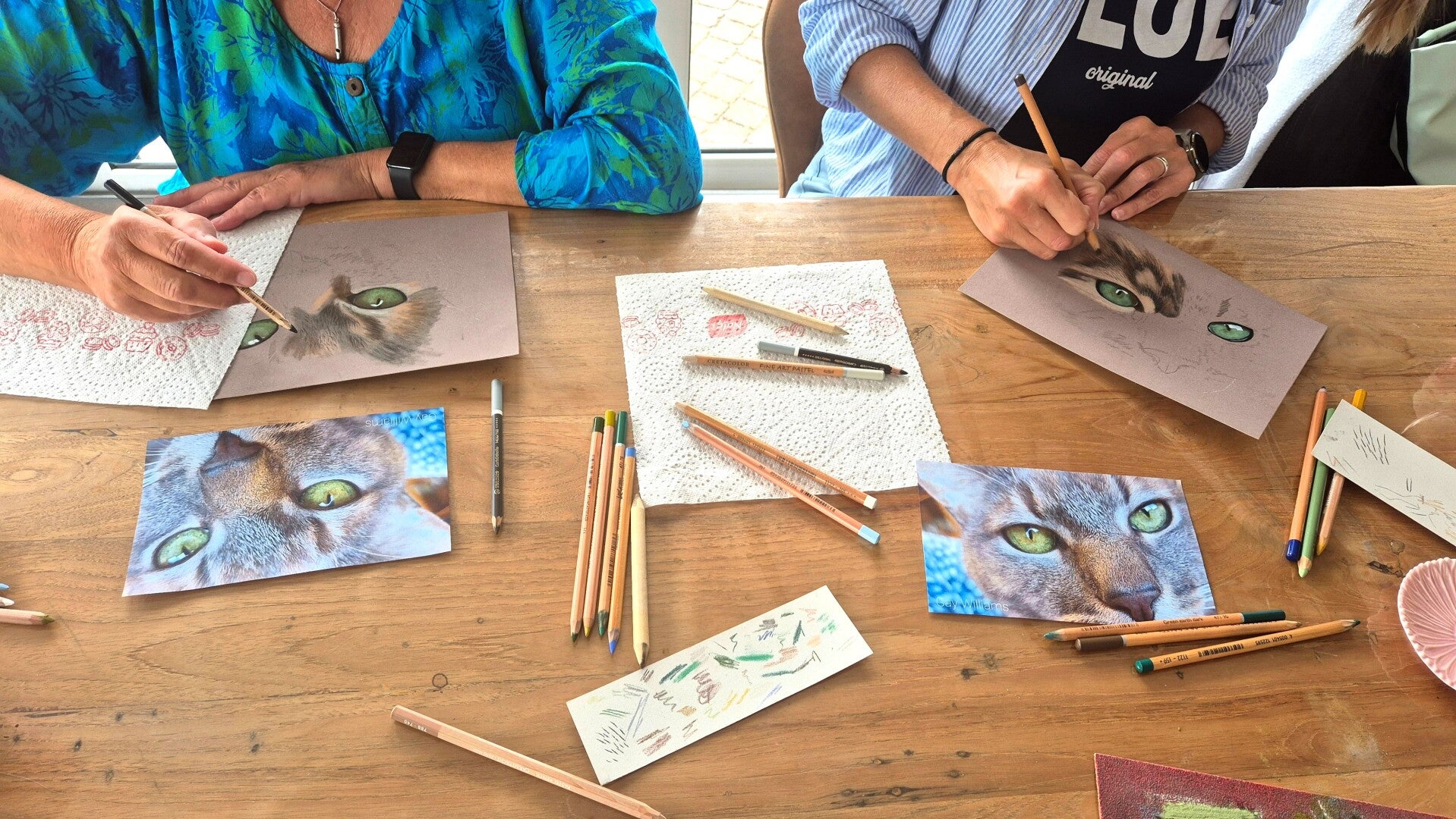 pastel drawing workshop cat eyes Nieuwerkerk Zeeland ArtyByEsther