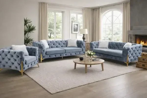 G-Paris Grey Shimmer Sofa (3+2+1)