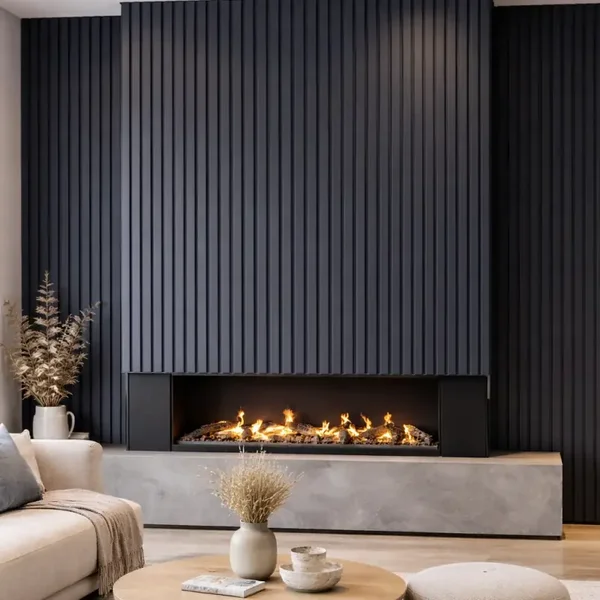 Coloured Acoustic WIDE SLAT Wall Panels - 3 sided -240cm x 30cm (2 pack)