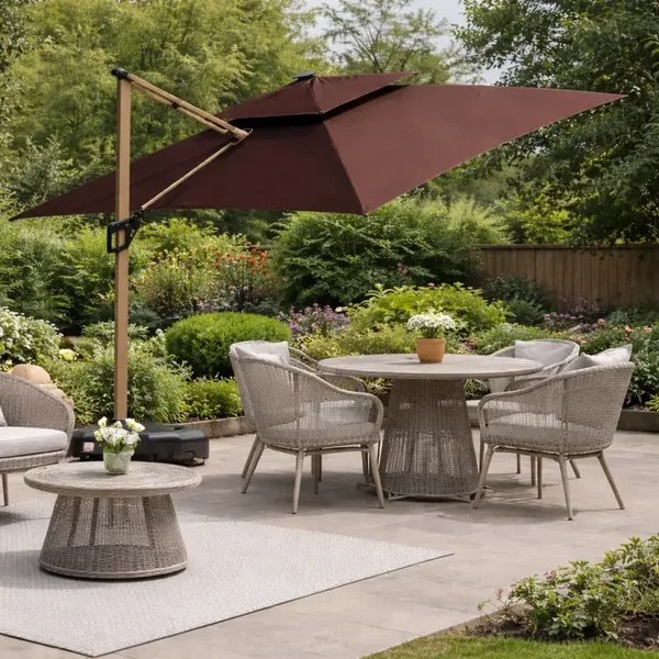 Camber 3m Cantilever Parasol with Solar powered LED Lights