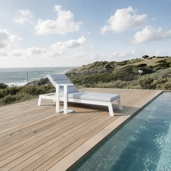 Dasia Outdoor Sun Lounger - White