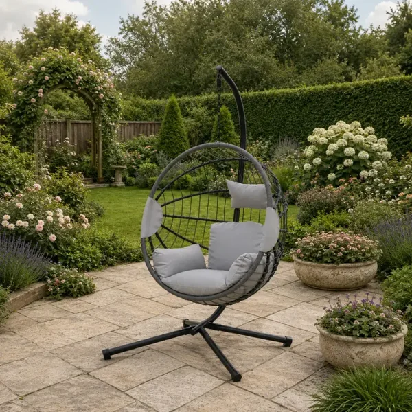 Hanging Egg Chair for Indoor and Outdoor - Light Grey