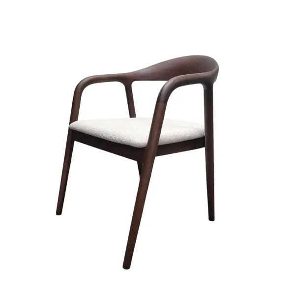 Tess Walnut Dining Chair in Oatmeal Bouclé - Box of 2