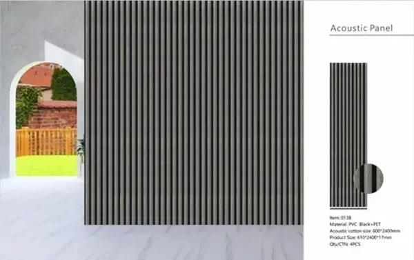 Wall Panel 013A - PS Gold and Grey - Acoustic - 240cm - (1 pack / 4pcs)