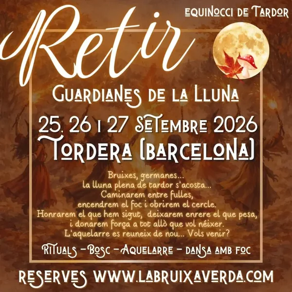 🍂🌕 GUARDIANES DE LA LLUNA – RETIR D’EQUINOCCI DE TARDOR 🌕🍂 Dorm sota les estrelles en tenda de campanya· Modalitat Jardí