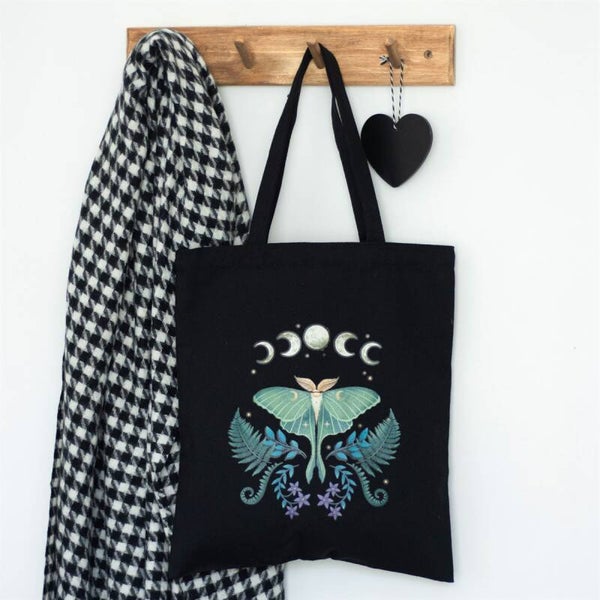 Tote Bag Polilla Lunar Negra