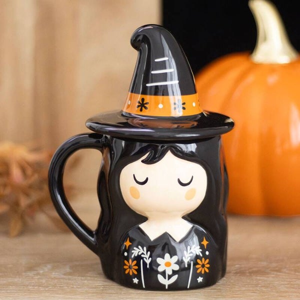 Taza Bruja con Tapa de Sombrero