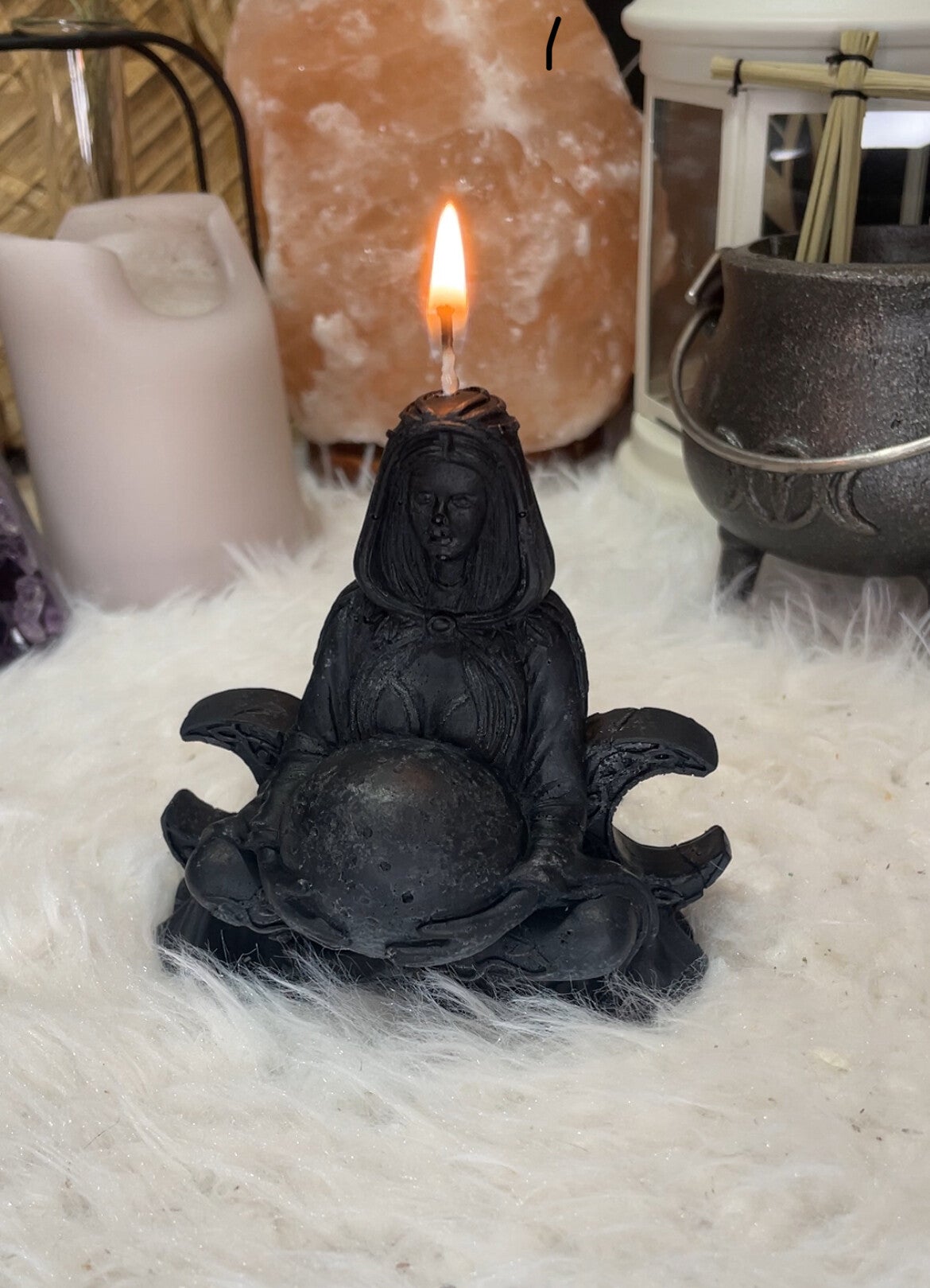 Vela Negra Diosa Triple Luna