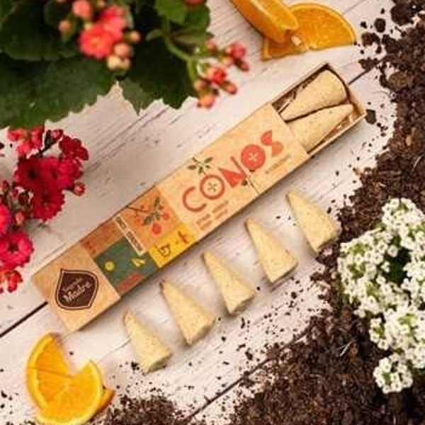 Conos Artesanales de Incienso de Ámbar y Naranja - 1 unidad