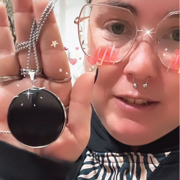 Collar Espejo de Obsidiana — Protección y retorno energético