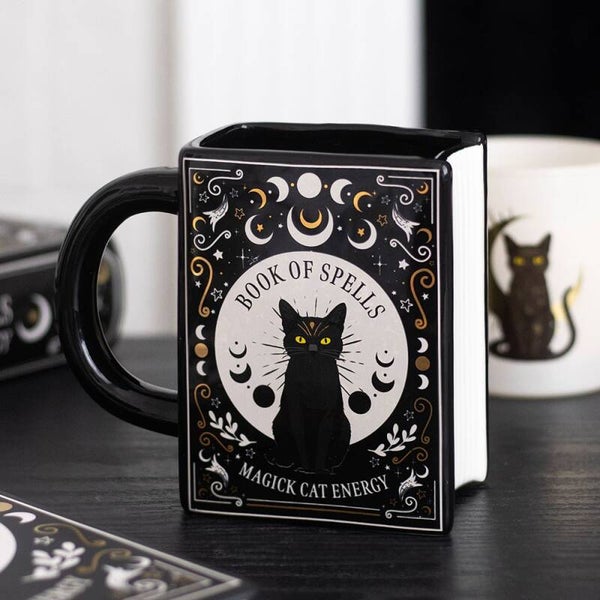 Taza Libro de Hechizos con Gato Negro