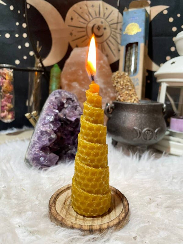 Velas de Cera de Abeja Ecologica - Piramide
