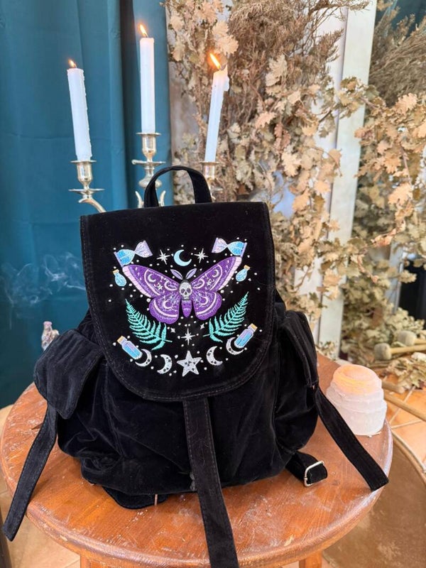 Mochilas de Terciopelo Bordadas