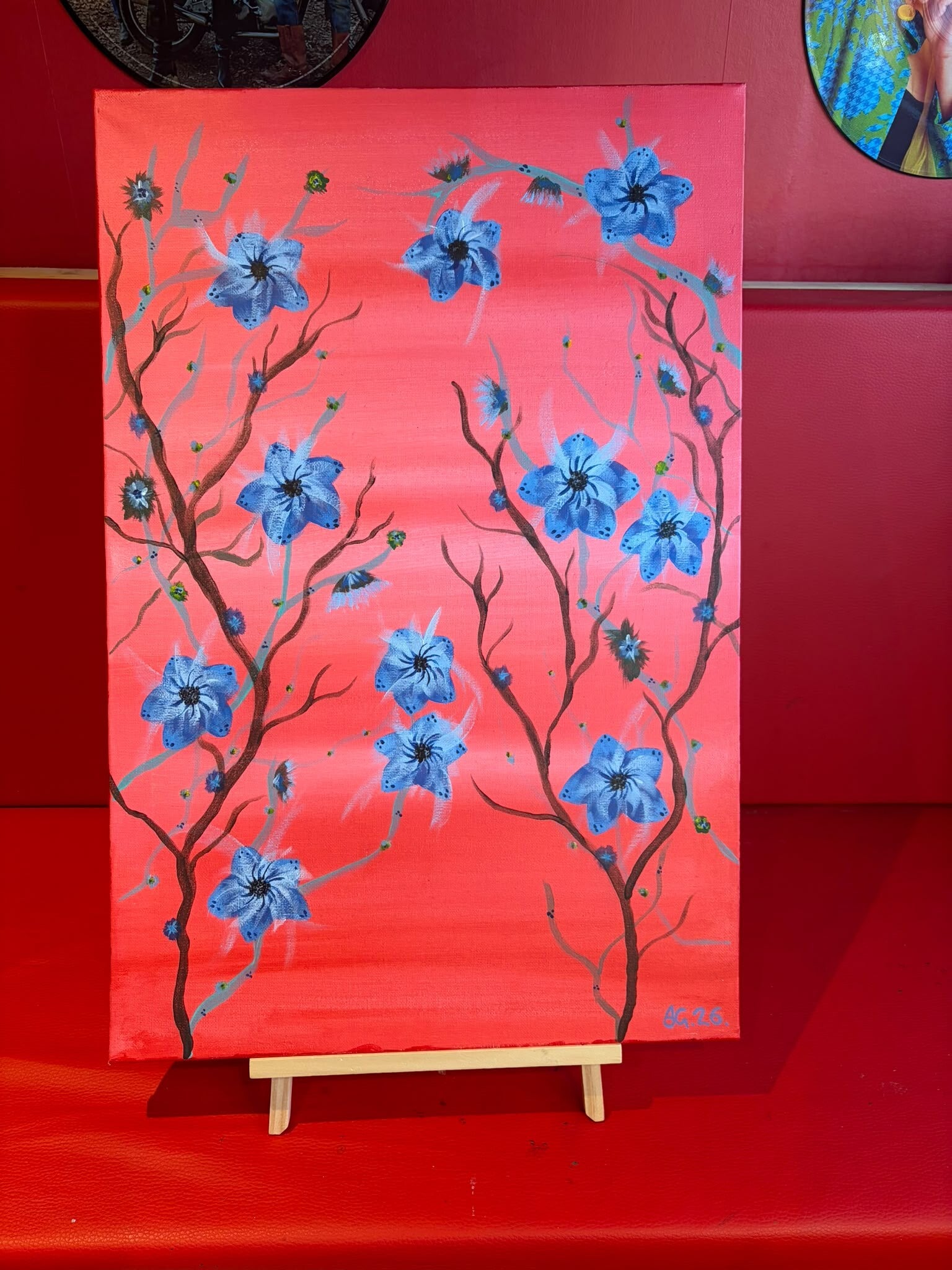 Flowers on Red
