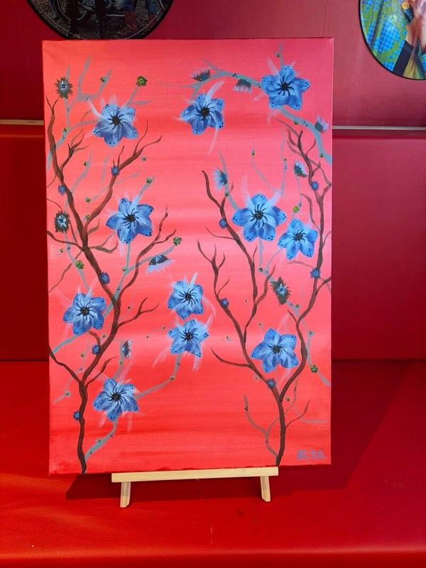 Flowers on Red