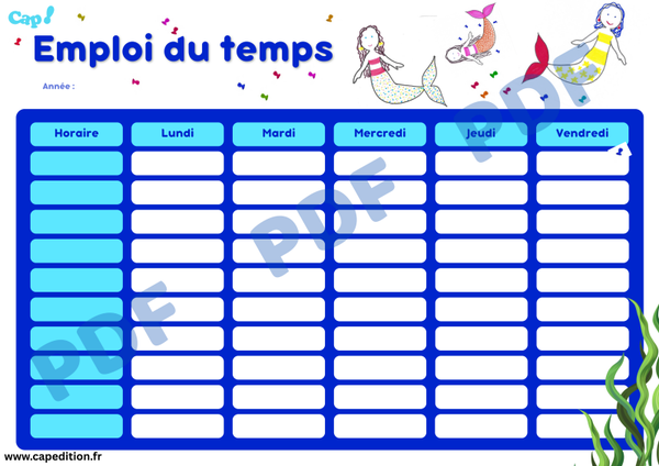 Emploi du temps Sirènes