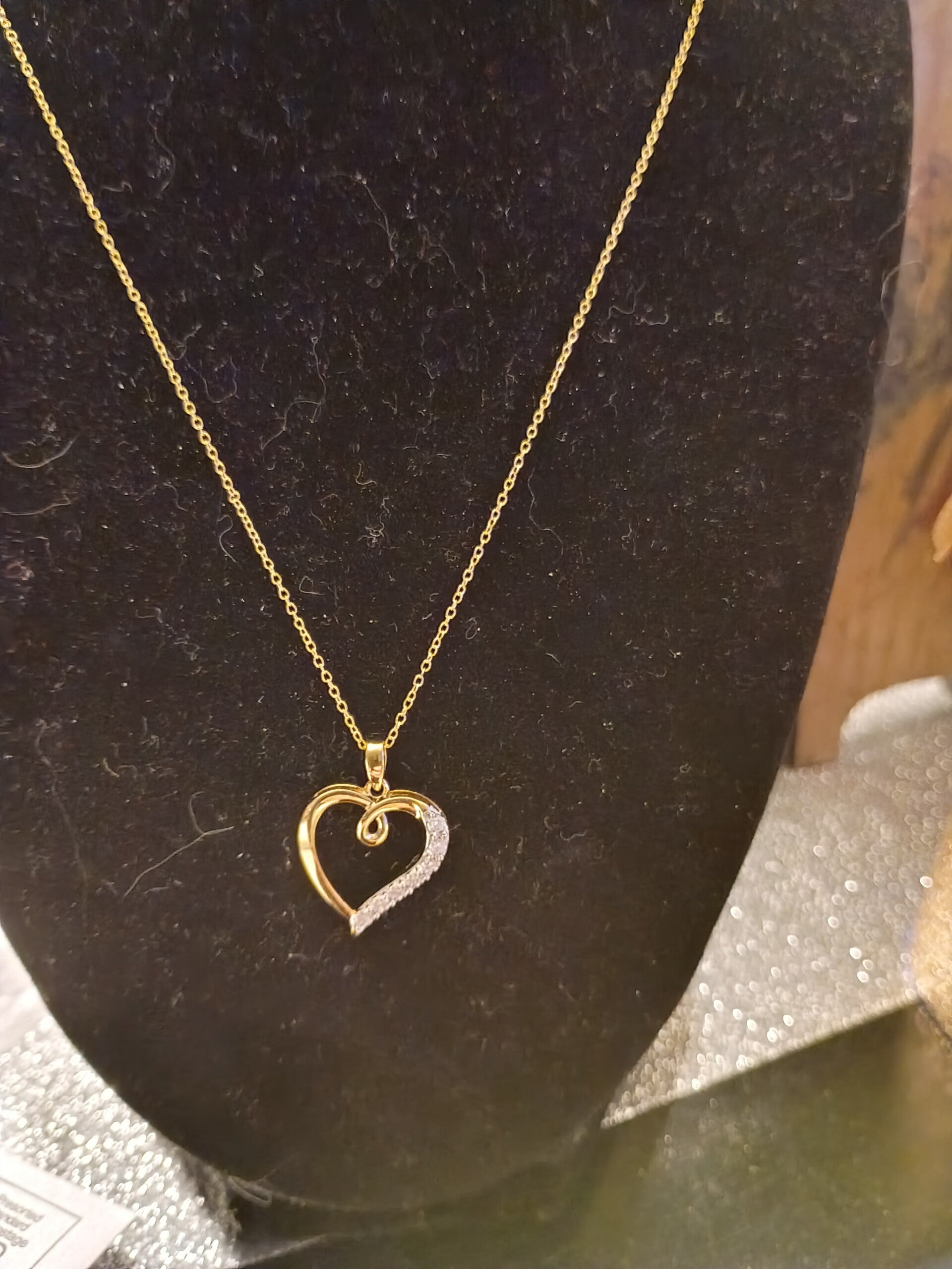 ladies lab created diamonds heart pendant necklace in 925