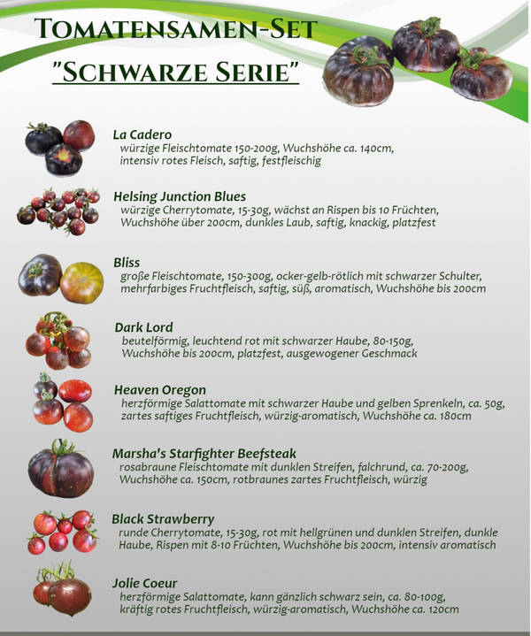 Sortenset "Schwarze Serie"