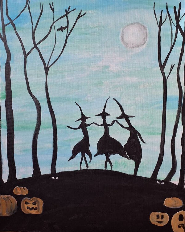 Schilderworkshop dansende heksen