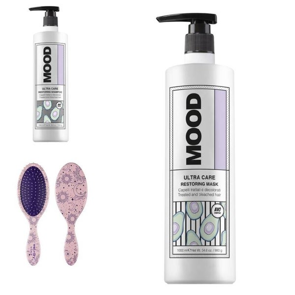 MOOD ultra care shampoo and mask with wet/dry brush VEGAN
