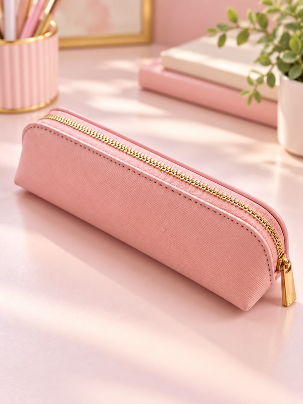 Trousse cuir rose