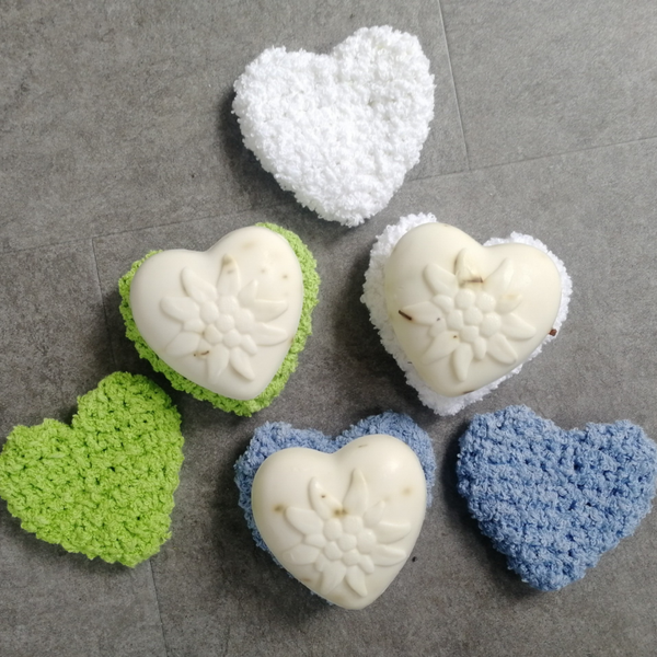 Schafmilchseifen mit Frottee Herz