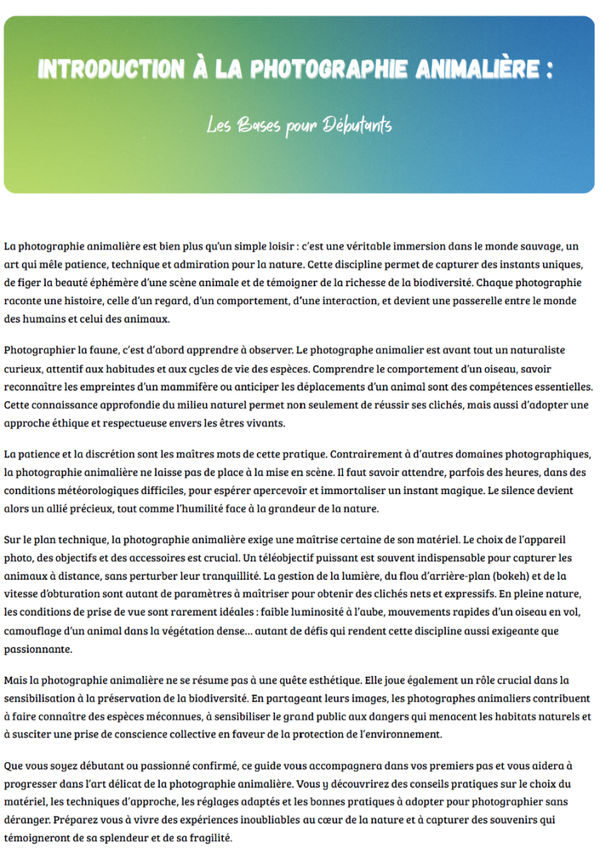 Guide Complet : Maîtrisez la Photographie Animalière