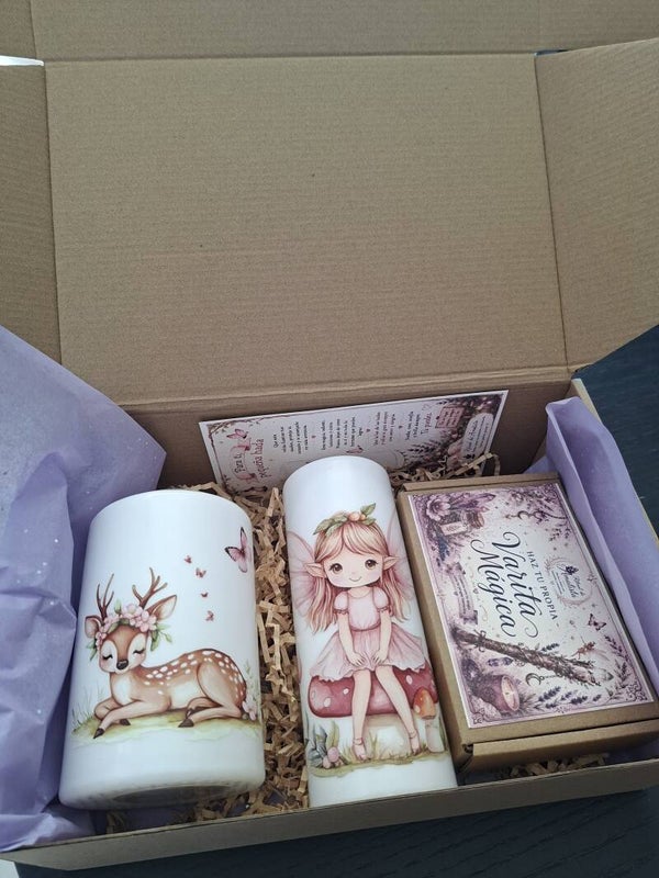 Kit de Dos Velas - Colección Hadas Elfo y Varita Mágica
